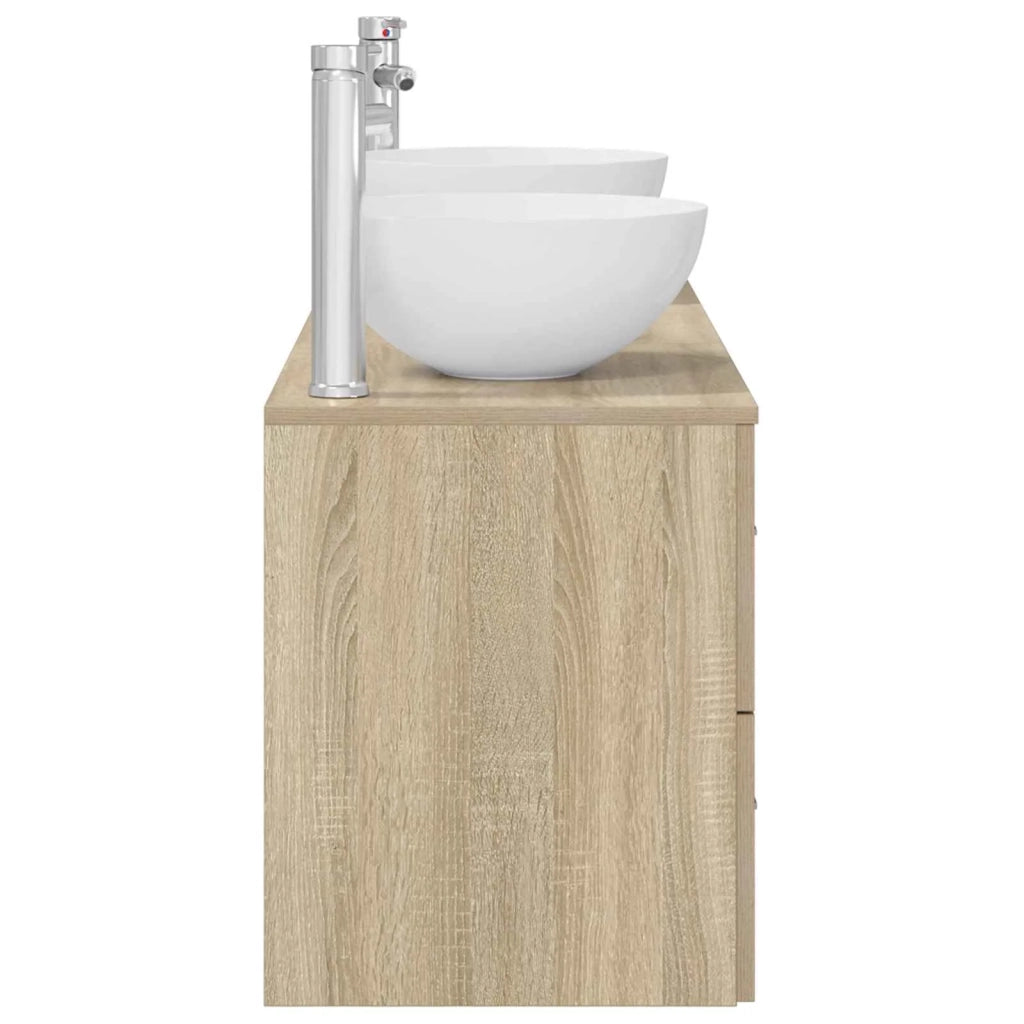 Set di Armadi da Bagno 3 pz Rovere Sonoma 49,5 x 35 x 63 cm 3405797