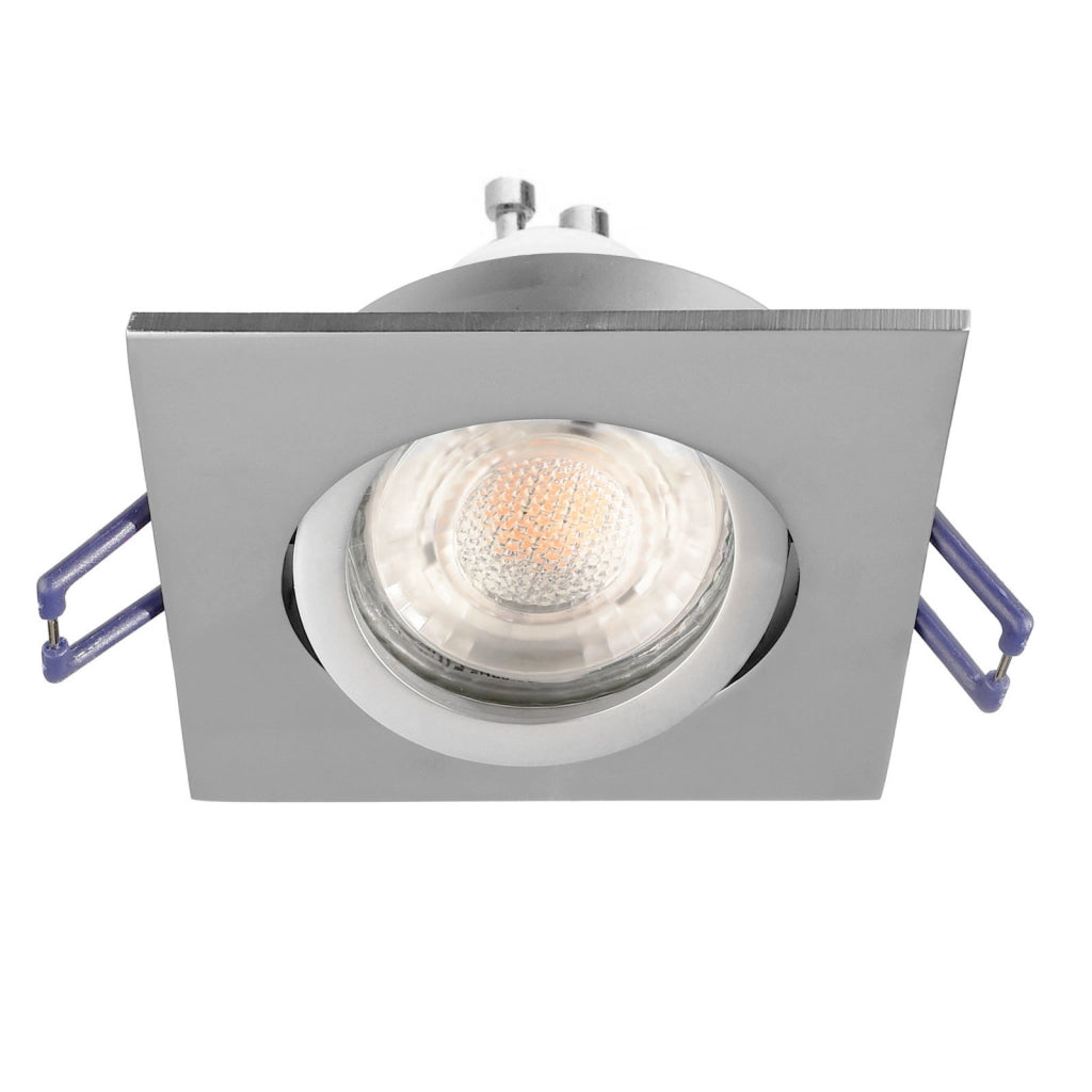 Faretto ad incasso LED 8W GU10 grigio quadrato foro 70mm moderno orientabile luce soffitto ufficio negozio GRIGIO 6000K