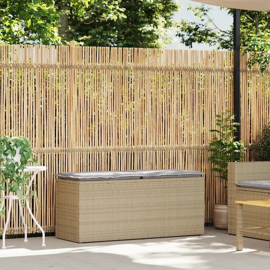 vidaXL Panca da Giardino con Cuscino Beige 110x40x44 cm in Polyrattan