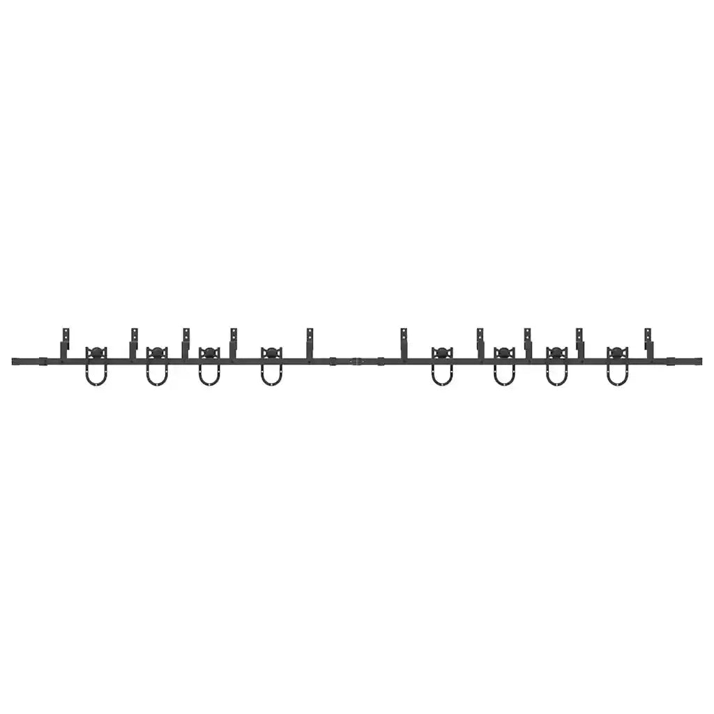 Kit di Binari per Porte Scorrevoli 400 cm Acciaio Nero 3295758