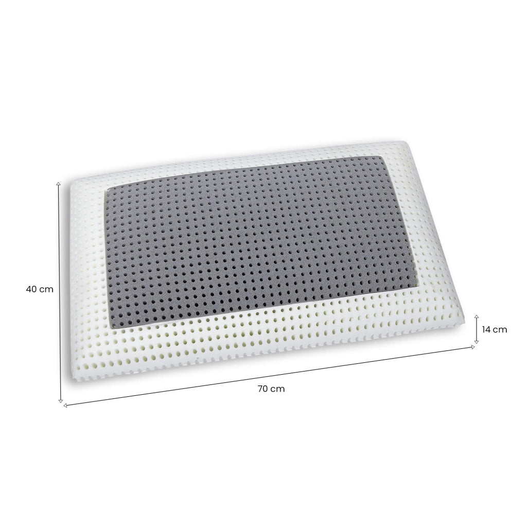 Guanciale Prezzemolo, Cuscino per letto, Poggiatesta imbottito, Cuscinetto per camera da letto, Made in Italy, 70x40 h14 cm, Bianco