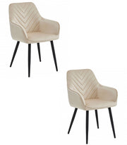 Sedia VALORA WAAV - Elegante velluto beige per soggiorno x 2