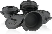 Set di Cottura in Ferro di Cavallo da 6 pezzi (11 cm di diametro) - Piatte in Ferro di Cavallo Pre-Sgrassate per Stufati e Casserole