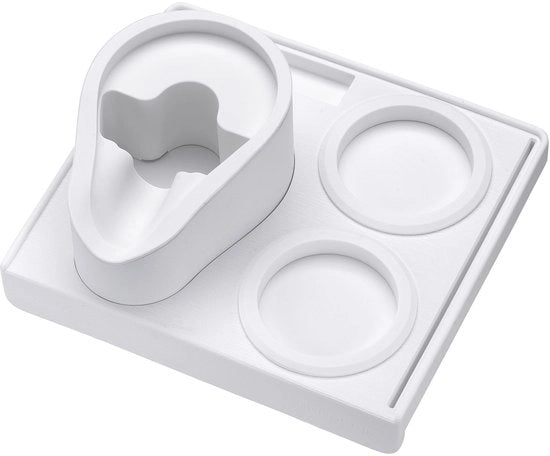 Stazione per espresso compacta, stampmat per caffè con contenitore per filtro, 58 mm, con supporto antiscivolo in silicone di alta qualità, bianco