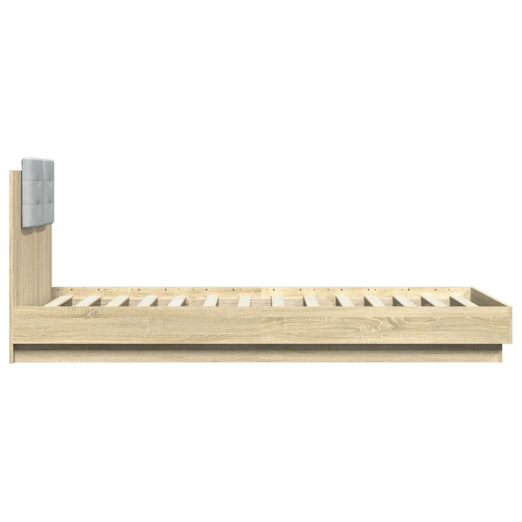 Giroletto Testiera-Struttura Letto Rovere Sonoma 100x200 cm Legno Multistrato 543648