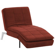 Chaise longue Tessuto Rosso capitonnè Schienale e Gambe Regolabili Modern Glam