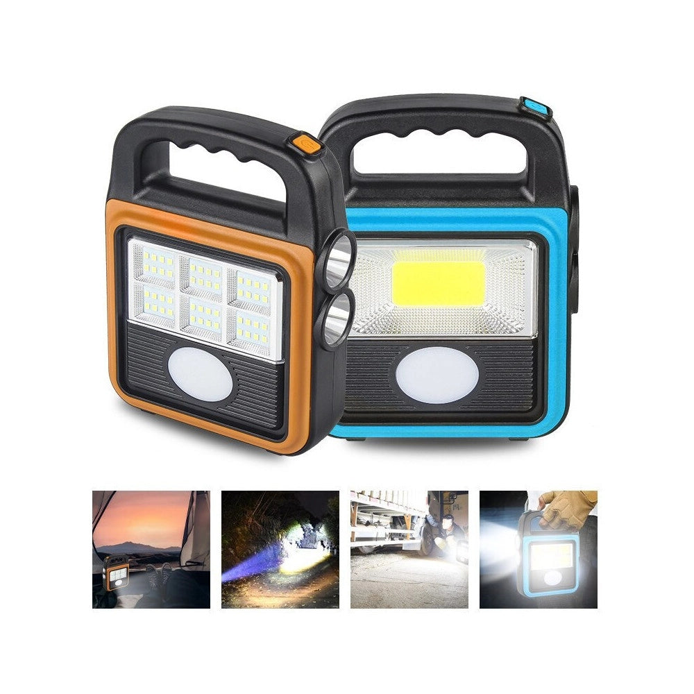 Trade Shop - Torcia Solare Portatile Multifunzione Ricaricabile Lanterna Da Campeggio Ip65 -