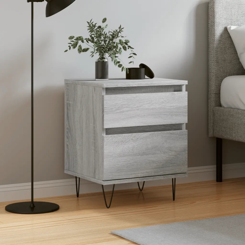 Comodino | Armadio da Notte | Mobiletto da notte Grigio Sonoma 40x35x50 cm in Legno Multistrato