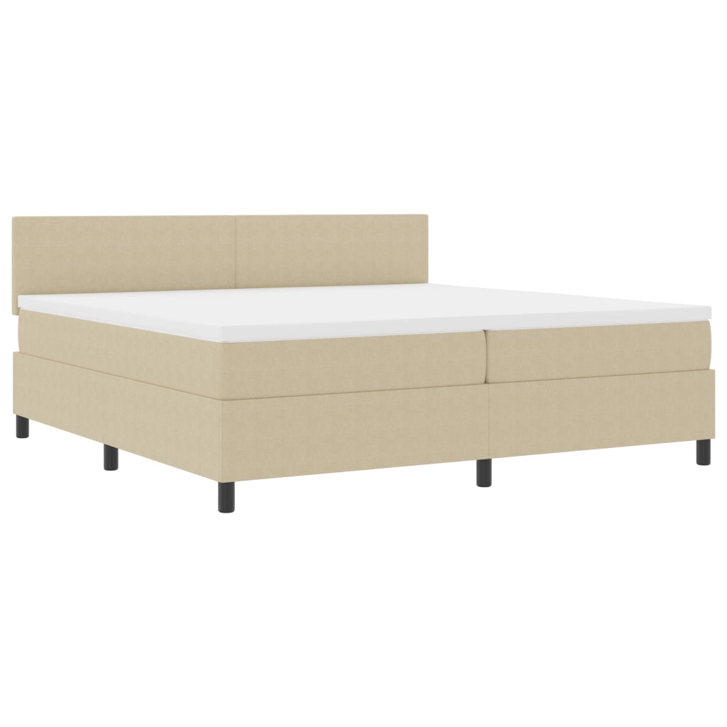 Letto a molle con materasso & luce LED verde grigio 200x200 cm tessuto a coste