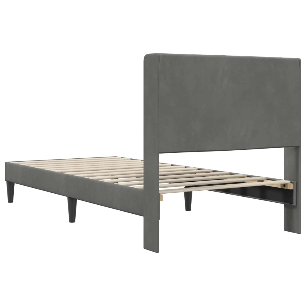 Struttura del letto Grigio Scuro 90 x 190 cm Velluto 3414668