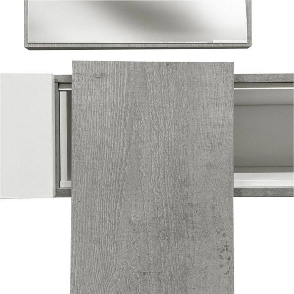 Limbadi, Mobile da Ingresso Specchio Incluso, 100x31x75h cm Grigio Cemento