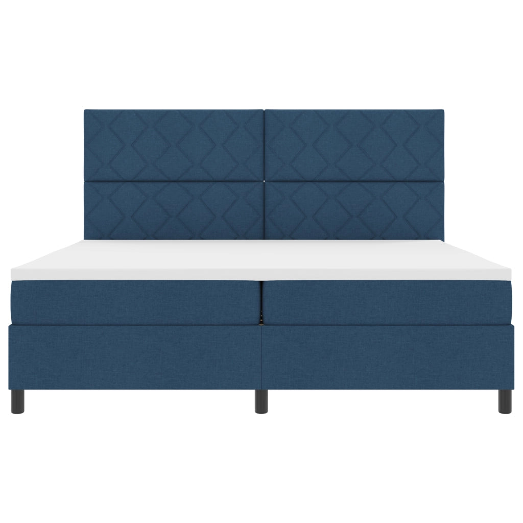 Letto a Molle con Materasso & LED Blu 200x200 cm Tessuto