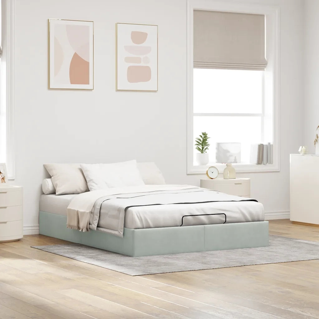 Struttura Letto Pouf Senza Materasso 140x190 cm Velluto 3310961