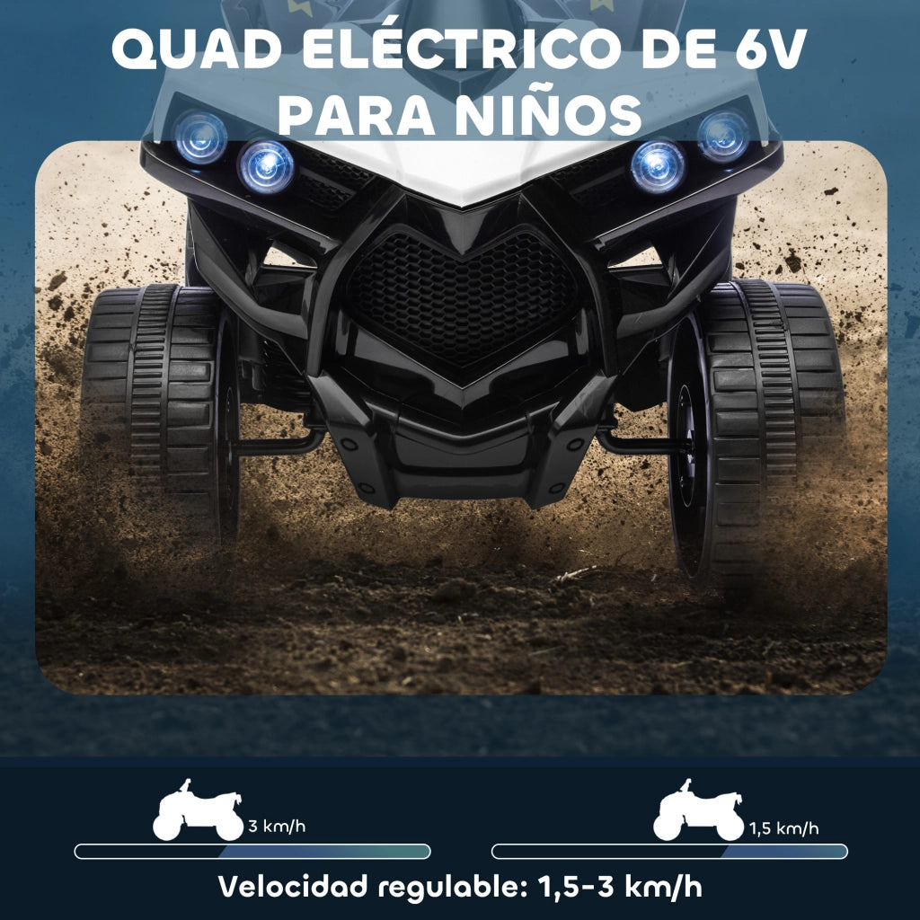 Quad Elettrico per Bambini ¨C Zephmum ¨C 70x42x45 cm Bianco