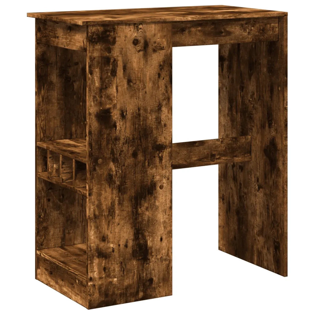 Tavolo Bar con Rastrelliera Rovere 90x47,5x103,5 cm Multistrato 854341