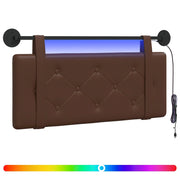 Testiera | Testata sospesa Con luce LED Marrone Similpelle