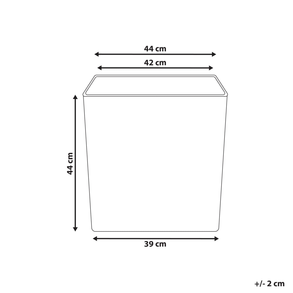 Vaso da fiori alto in pietra per giardino, per interni ed esterni 43x43 cm quadrato beige chiaro giardino terrazzo