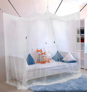 Letto singolo con tenda per insetti 100x200x200cm con 6 punti di aggancio e grucce adesive - rete per letto con apertura - tenda per letto a protezione dagli insetti