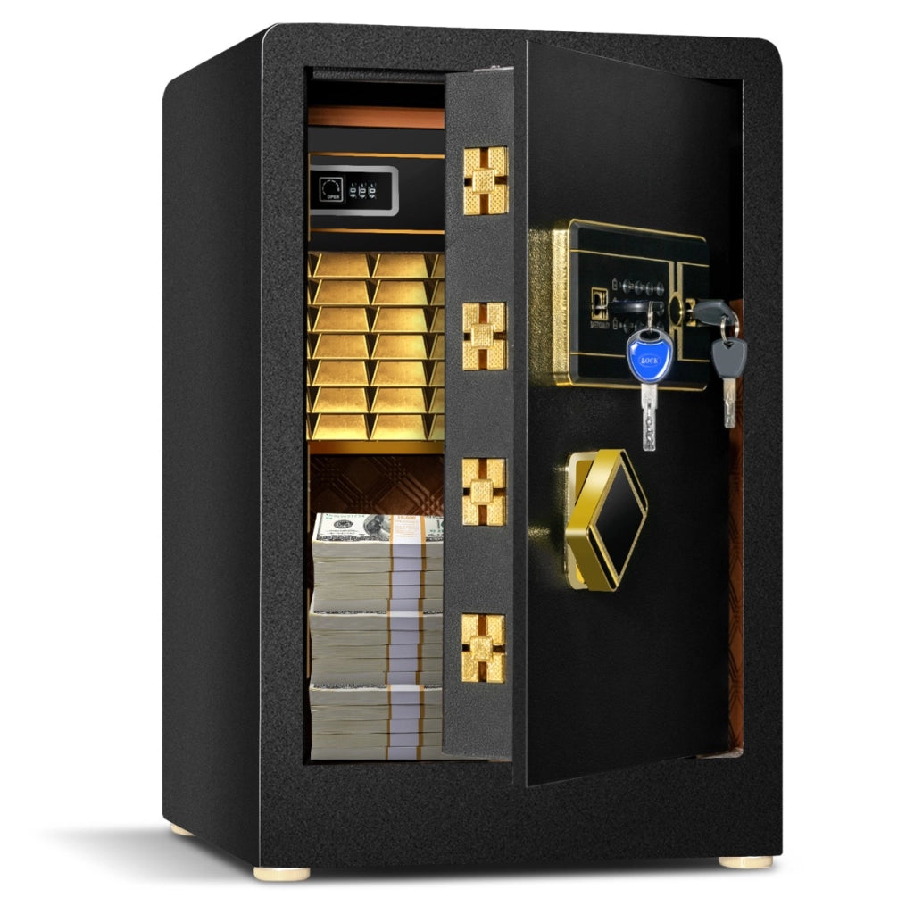 Cassetta di sicurezza con tastiera digitale serratura a chiave, Cassaforte di sicurezza con ripiano rimovibile-Accessori per ufficio
