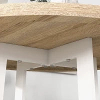 Tavolo da Pranzo Rotondo Moderno per 4 Persone, Ø100x75cm, Legno Naturale e Bianco