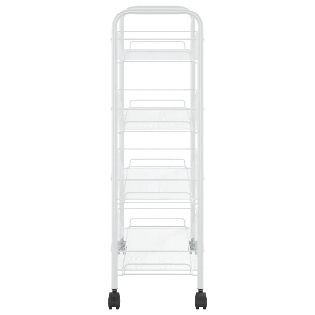 Carrello da Cucina con 4 Ripiani Bianco 46x26x64 cm in Ferro cod mxl 64106