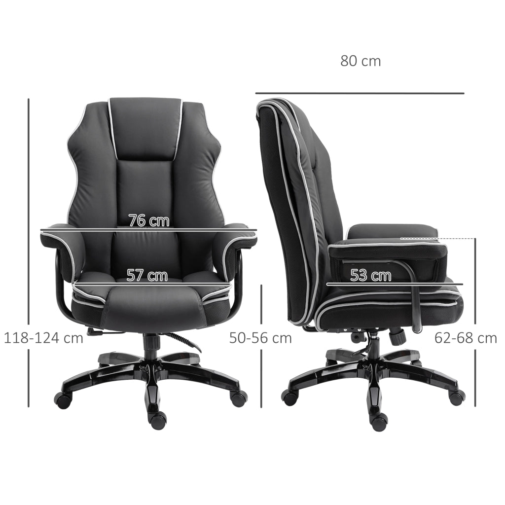 Sedia da ufficio ergonomica con schienale regolabile e braccioli ¨C zephmum ¨C nero similpelle