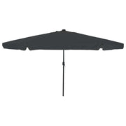 Moderno ombrellone da giardino rotondo 395 x 395 x 245 cm con illuminazione a LED resistente poliestere antracite 02_0058789