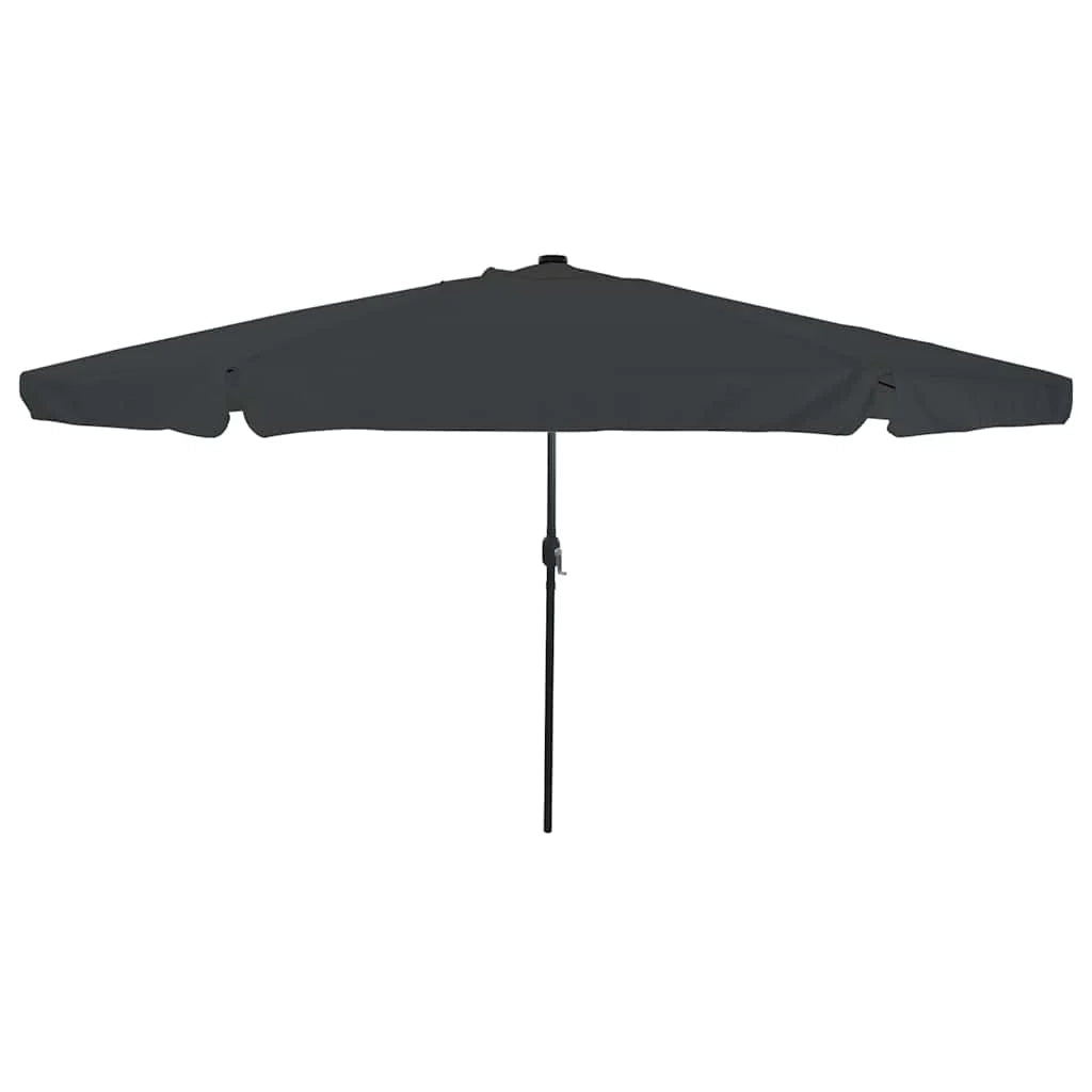 Moderno ombrellone da giardino rotondo 395 x 395 x 245 cm con illuminazione a LED resistente poliestere antracite 02_0058789