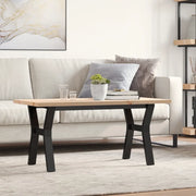 Tavolino Salotto Telaio a Y 100x50x45,5 cm Legno Pino e Acciaio 3282776