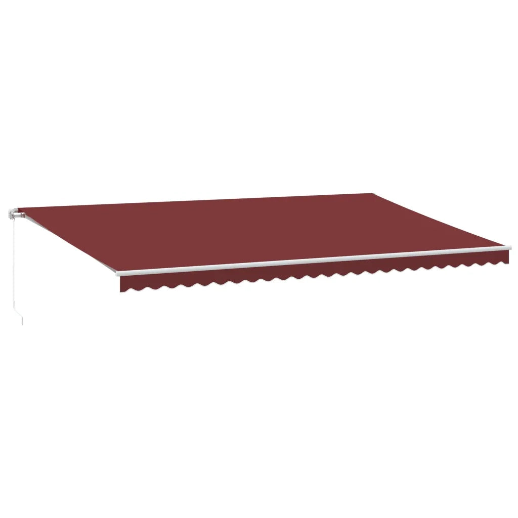 Tenda da Sole Retrattile Manuale con LED Bordò 600x350 cm 3214995