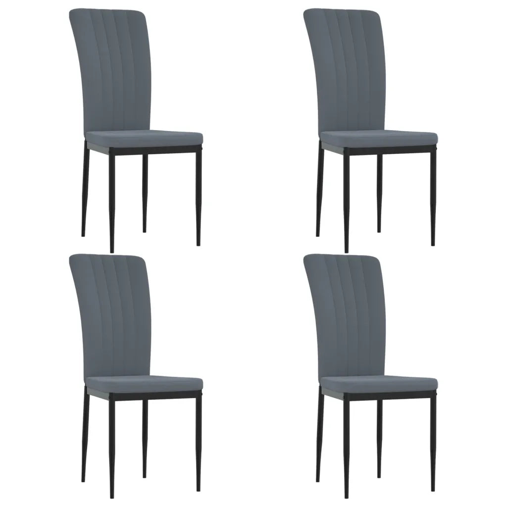 Sedie da Pranzo 4 pz Grigio Scuro in Velluto cod mxl 53690