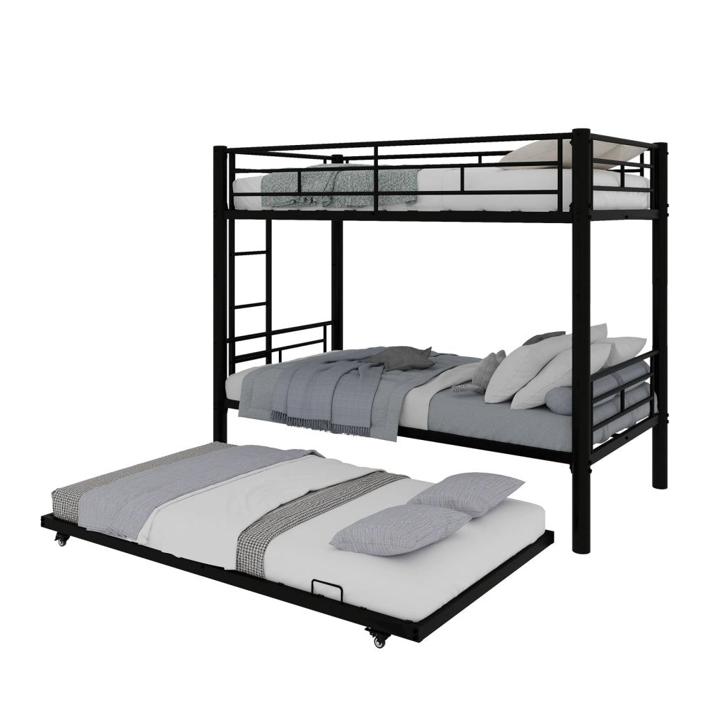 Letto a castello funzionale ferro nero 97x196 cm