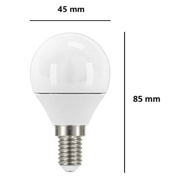 LAMPADINA SFERA PICCOLA A LED 7,2W LUCE NATURALE 4000K 806 LUMEN E14 BOT