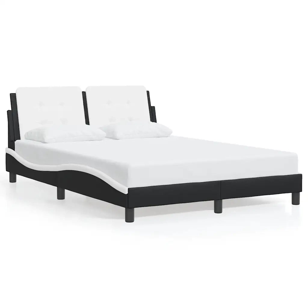 Giroletto senza Materasso Zadar Nero e Bianco 140x200 cm in Similpelle 3208189