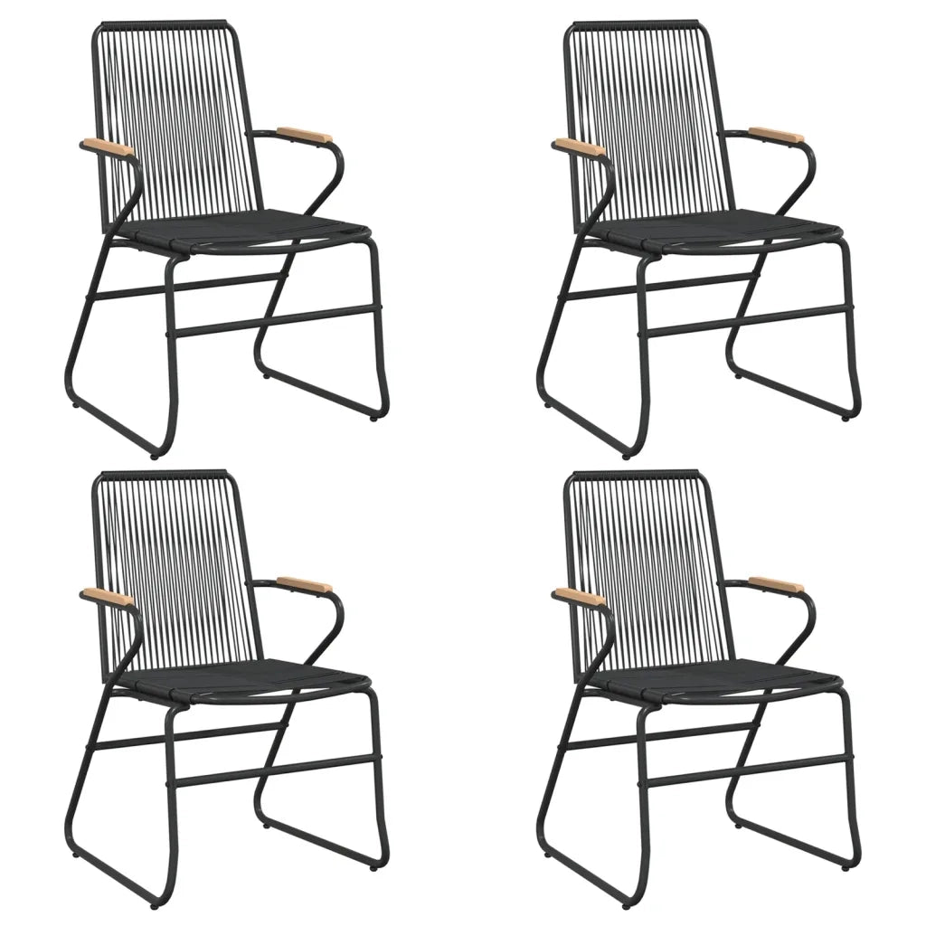 Set da Pranzo da Giardino 5 pz Nero in Rattan PVC 3099210