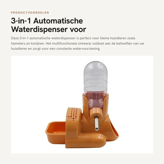 Dispensatore acqua 3 in 1 multifunzionale - contenitore acqua - ripostiglio - ciotola cibo - sostenibile - capacità 120 ml - fiaschetta per animali