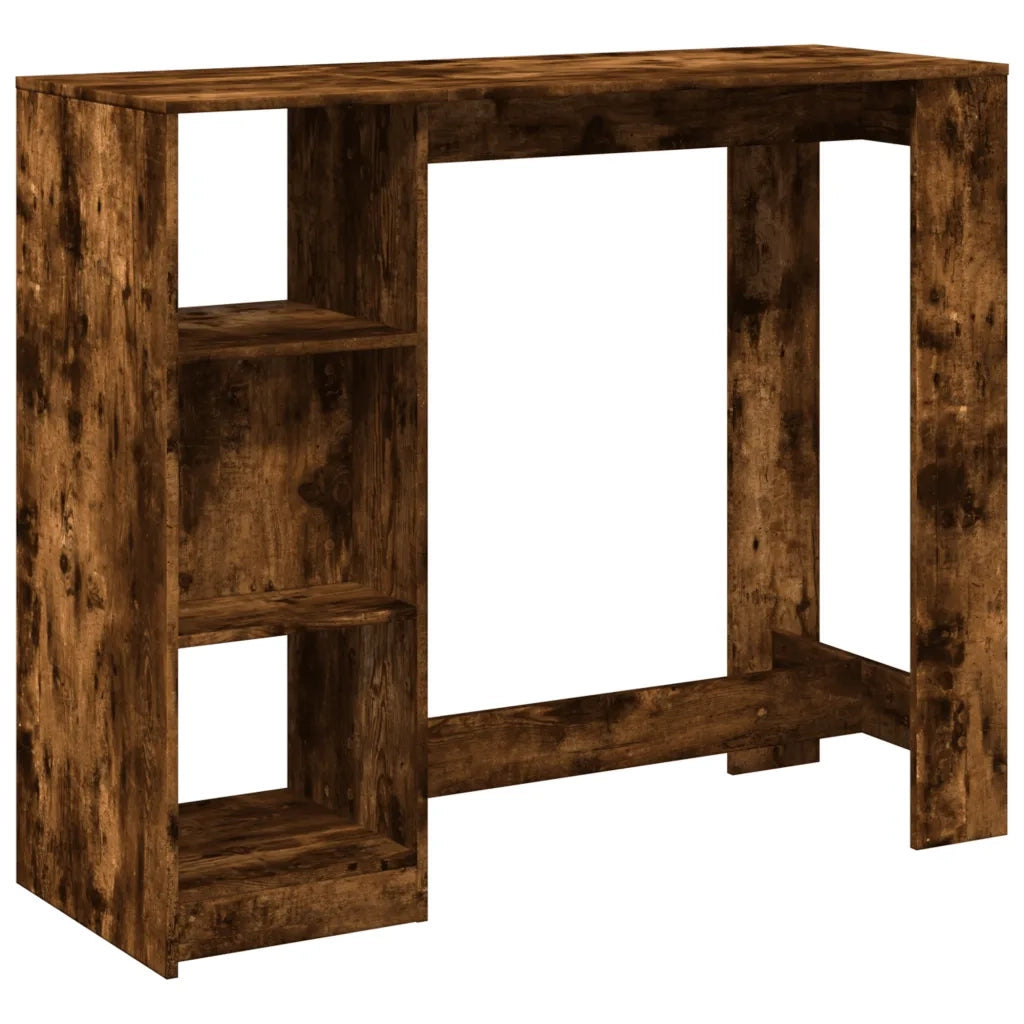 Tavolo Bar con Ripiano Rovere Fumo 124x46x103,5 cm Multistrato 854395