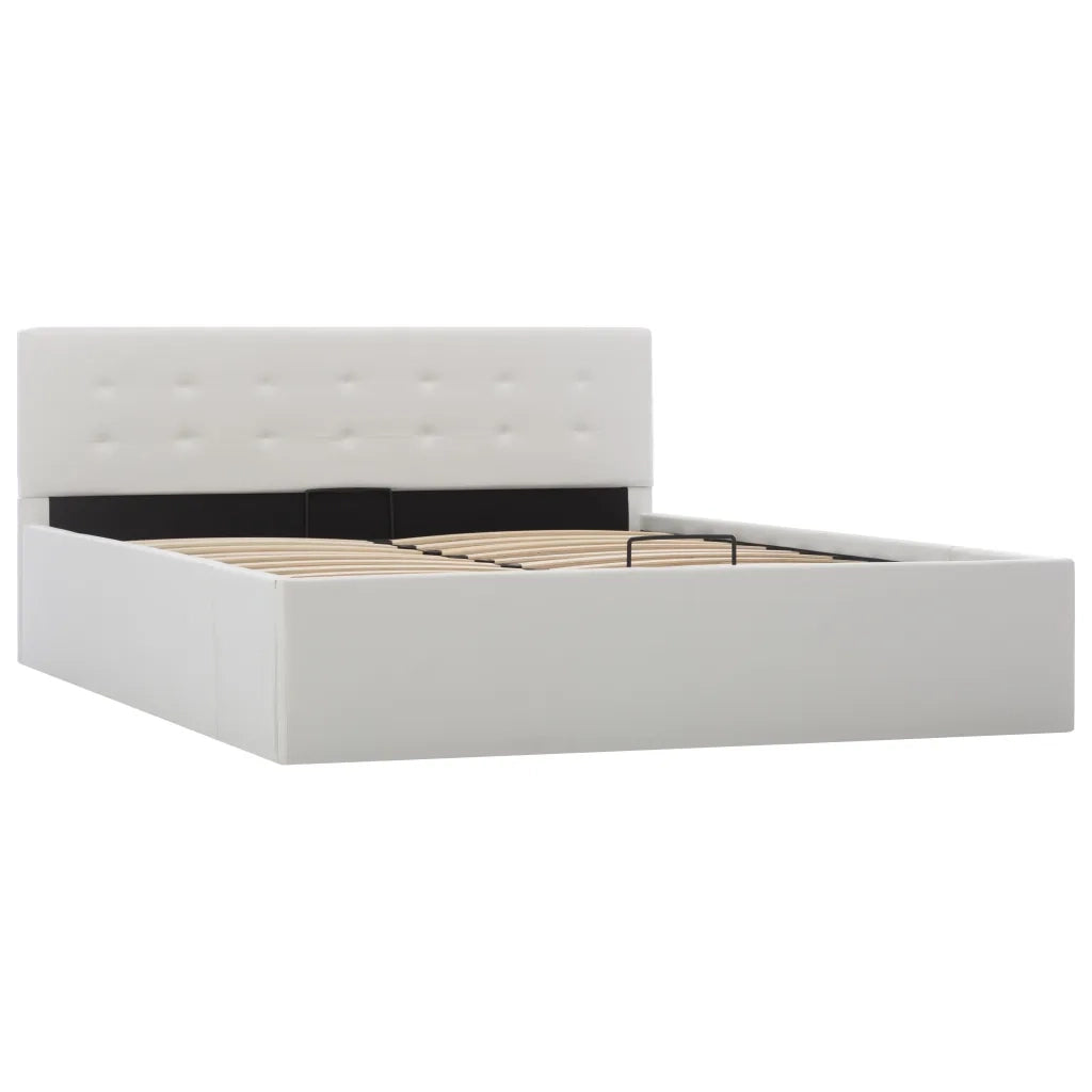 Giroletto con Contenitore Idraulico Bianco Similpelle 140x200cm
