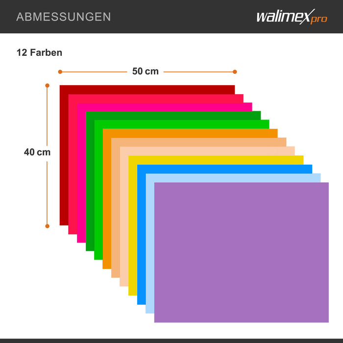 set di filtri colorati 12 pezzi, 40x50cm
