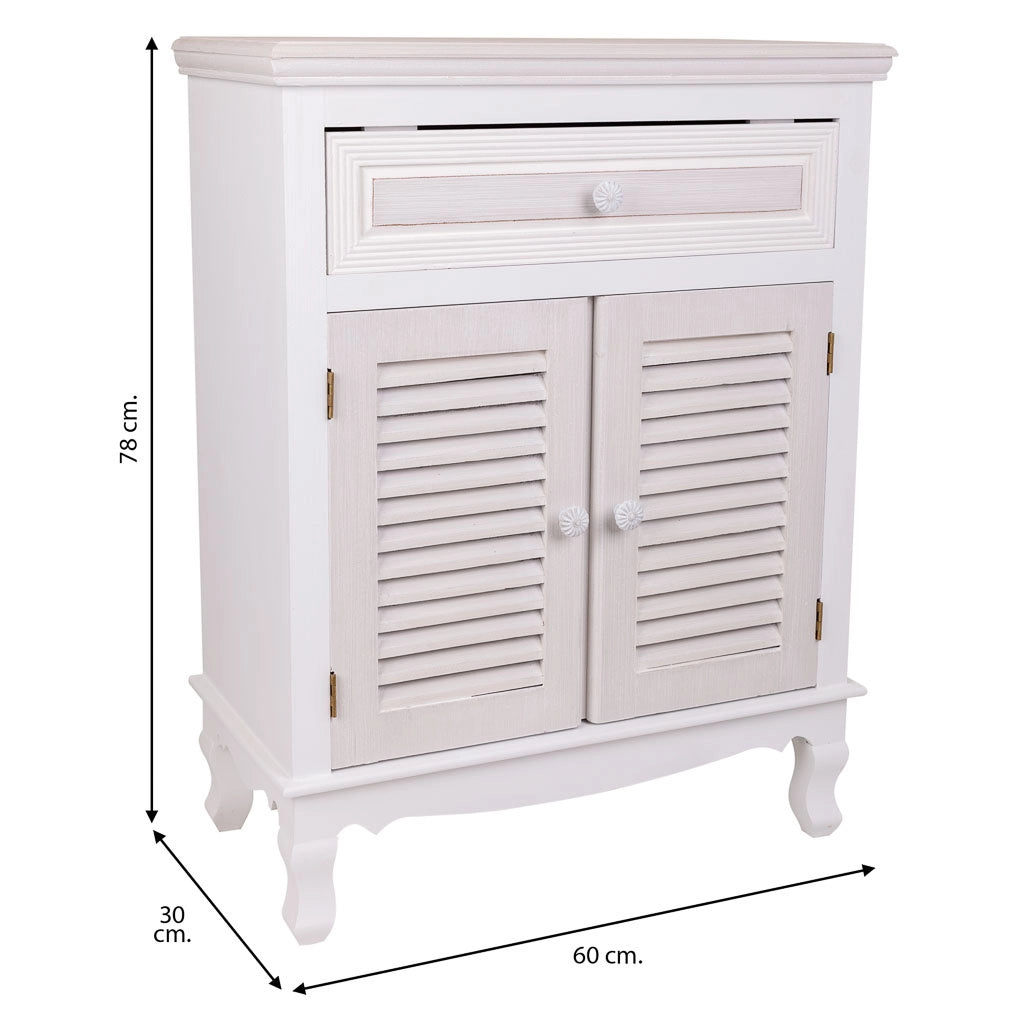Mobile da ingresso in legno bianco 60x30x78h cm