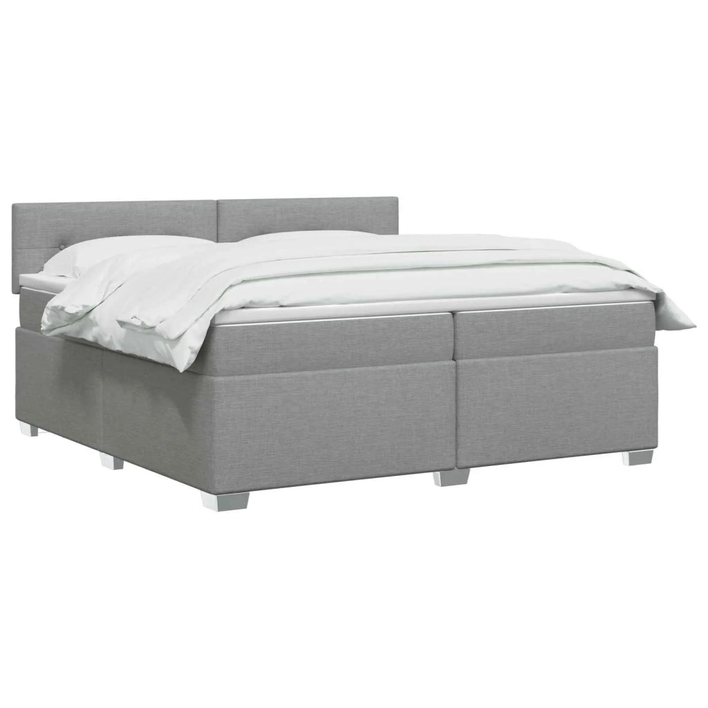 Letto con Box Spring, Materasso e LED Grigio Chiaro Tessuto 3452022