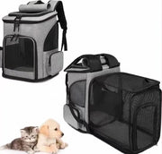 Zaino per cani - Tas per cani - Sacca per viaggio - Ripiegabile per spazio di movimento extra - 26 x 33 x 40 CM - Fino a 10Kg - Ideale per la strada - Grigio