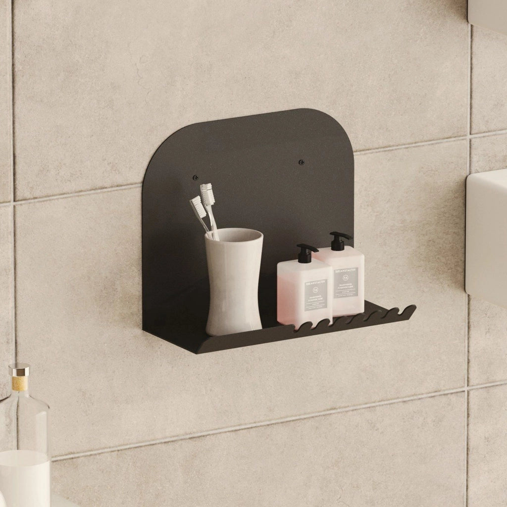 Ugento, Mensola un Ripiano, 28x12x23h cm Nero