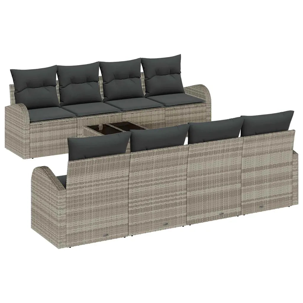 Set Divano da Giardino 9 pcs Grigio chiaro e grigio scuro 3354641
