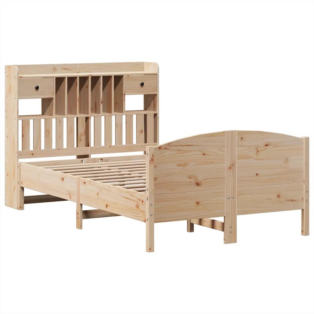 Letto Libreria senza Materasso 135x190 cm in Legno di Pino 3323152