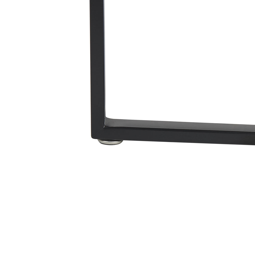 Tavolino da caffè in legno scuro con piano in MDF Nero gambe in metallo 80 cm industriale rotondo soggiorno