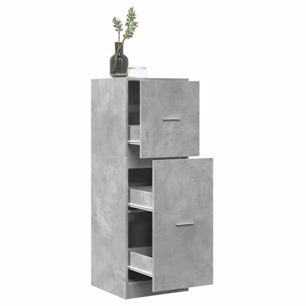 Armadietto da Farmacia Grigio Cemento 40x41x118 cm Truciolato 855199