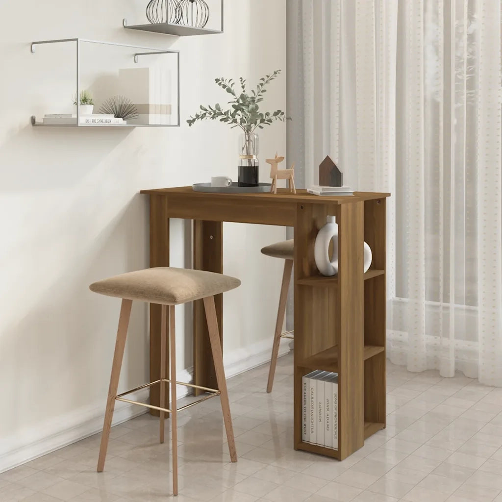 Tavolino da Bar con Ripiani Rovere Marrone 102x50x103,5 cm 812965
