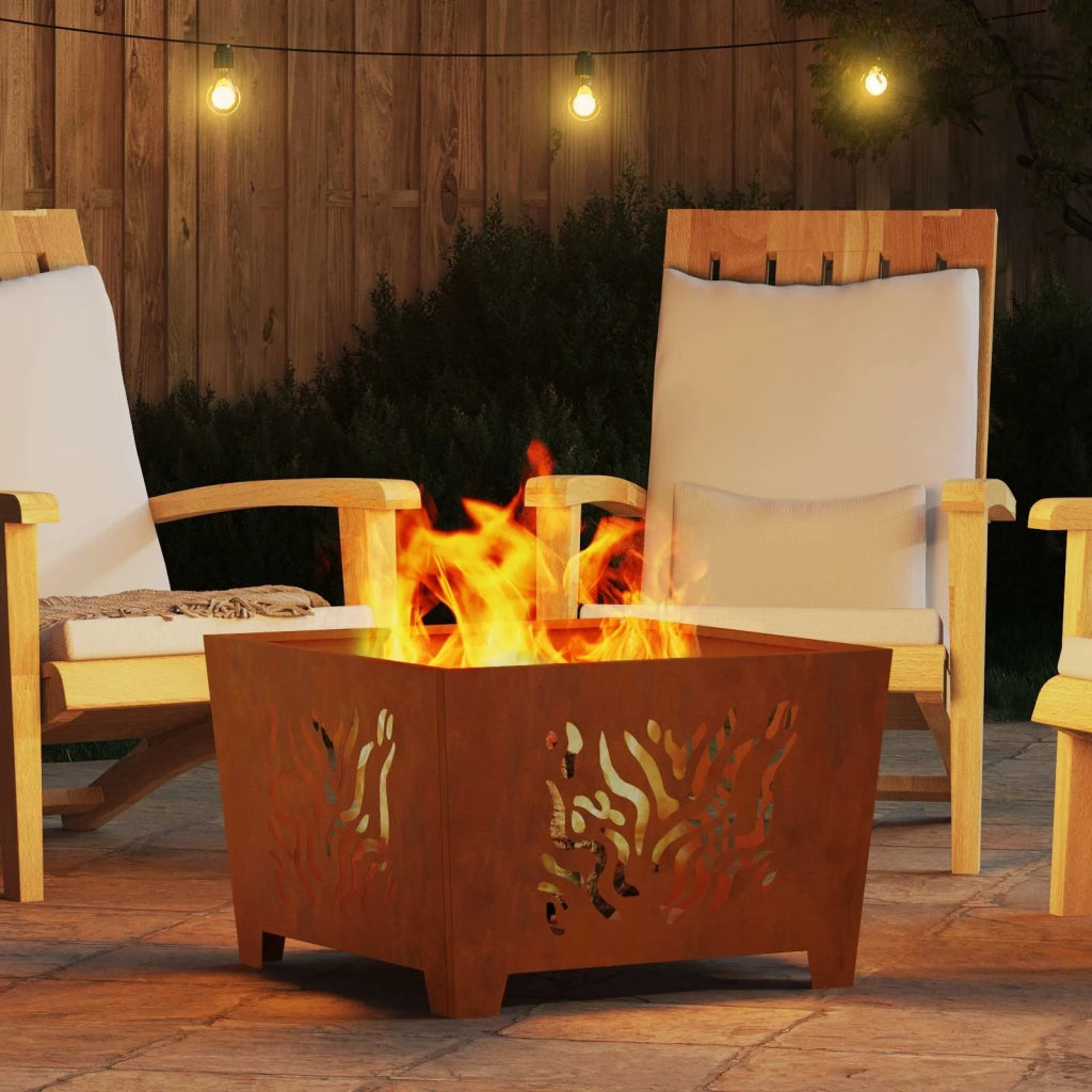 Focolare Marrone 60 x 60 x 40 cm acciaio corten 858915