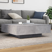 Tavolino Salotto-Tavolino da soggiorno-Tavolo Grigio Cemento 100x100x31 cm Legno Multistrato